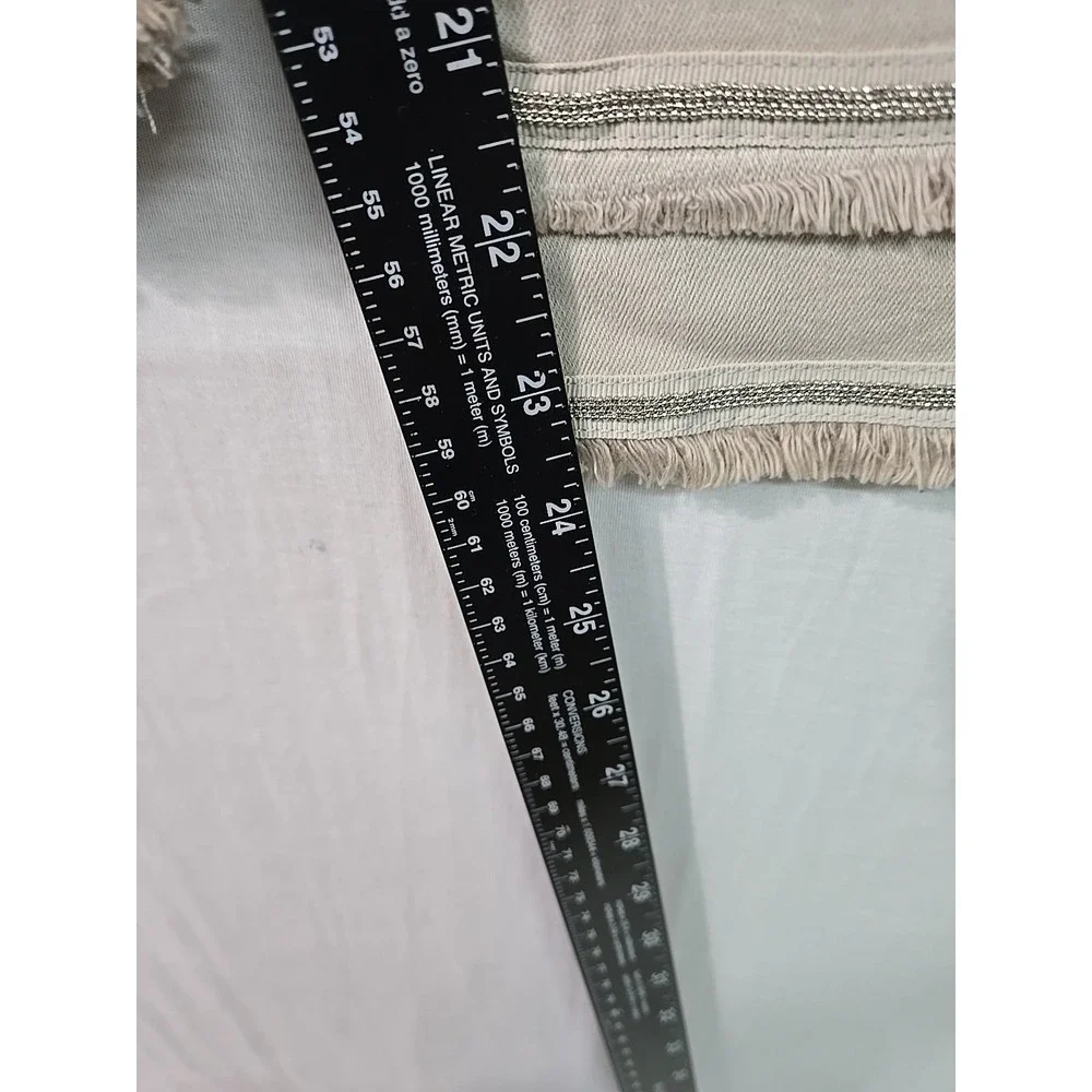 NWT Chicos So Slimming Girlfriend Slim Leg Crop Taupe Women's 2 (12) Fringe Trim